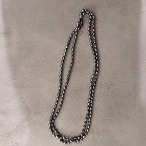 Extra Long Freshwater Pearl Necklace, Gray